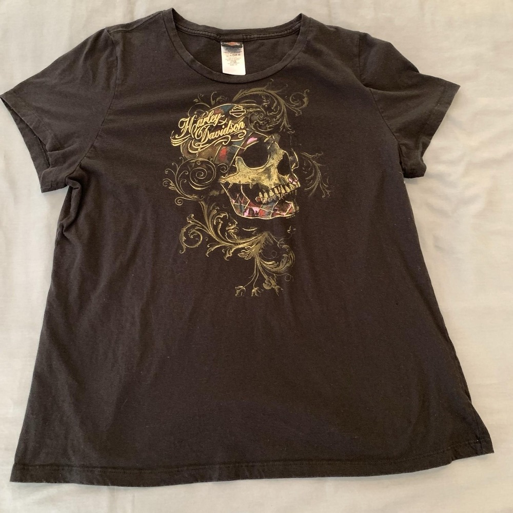 Harley-Davidson Shirt Womens 1X Black Skull Graphic Barnett El Paso Texas